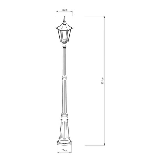 Lantaarnpaal Zeist | Groen | 228cm - Afbeelding 3