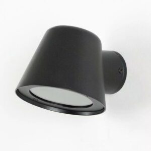 Matzwarte Vita Cup buitenwandlamp met ronde kap