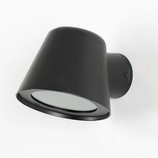Matzwarte Vita Cup buitenwandlamp met ronde kap
