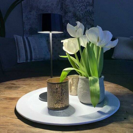 Lido Oplaadbare led Tafellamp | zwart | 35 cm – Bild 2