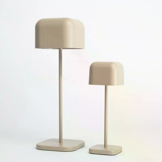 Cabo Tafellamp | Oplaadbaar | Matt Grijs Beige | 20 cm – Image 3
