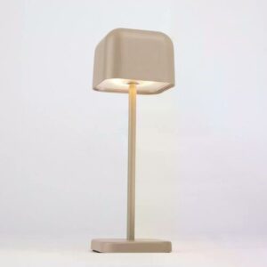 KS Cabo Small oplaadbare tafellamp | Grijs-beige | H20cm