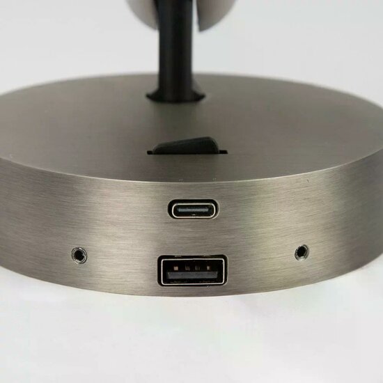 Viktor wandlamp | gun metal | H: 11.50 cm | Met USB - Afbeelding 2