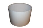 round white metal|linen lampshade