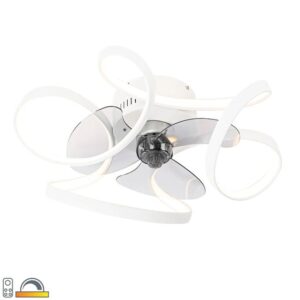 Plafondventilator Mandy wit 55cm - Led dimbaar - Met afstandsbediening