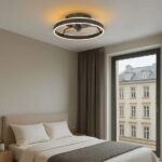 Plafondventilator Maddy zwart 50cm - Led dimbaar - Met afstandsbediening