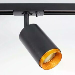 Zwart gouden 1-fase railspot Jade met GU10 fitting