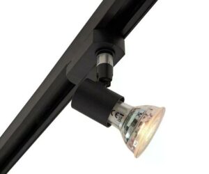Mat zwarte 1-fase railspot Stanley met GU10 fitting