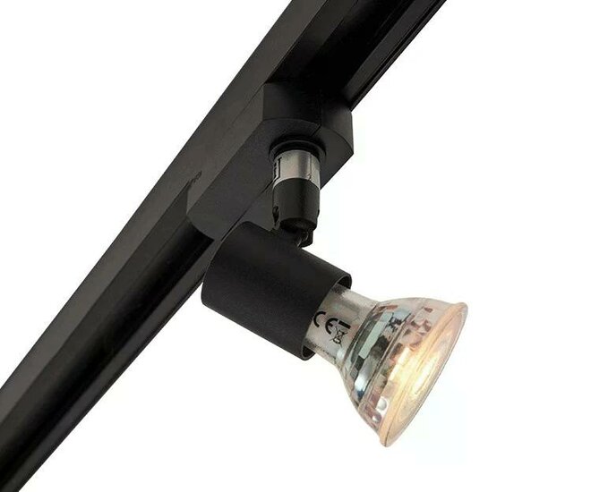 Mat zwarte 1-fase railspot Stanley met GU10 fitting