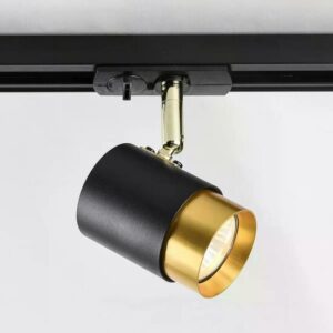Zwart gouden 1-fase railspot Lexi met GU10 fitting