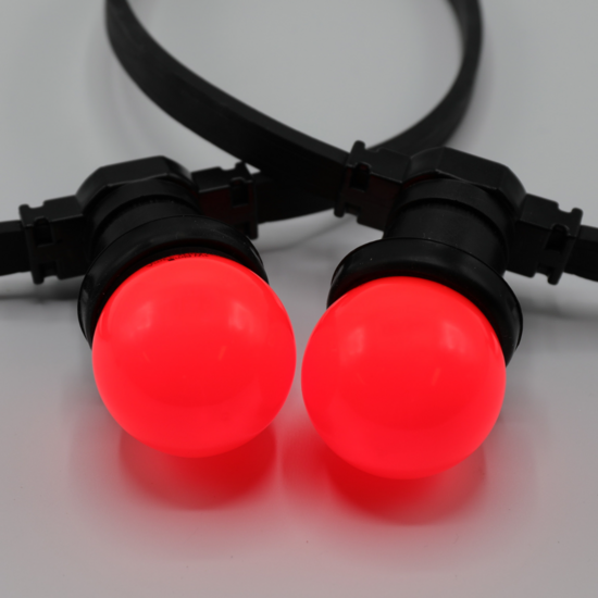 Ampoule colorée E27 1W Rouge Ø45 Compatible guirlande lumineuse
