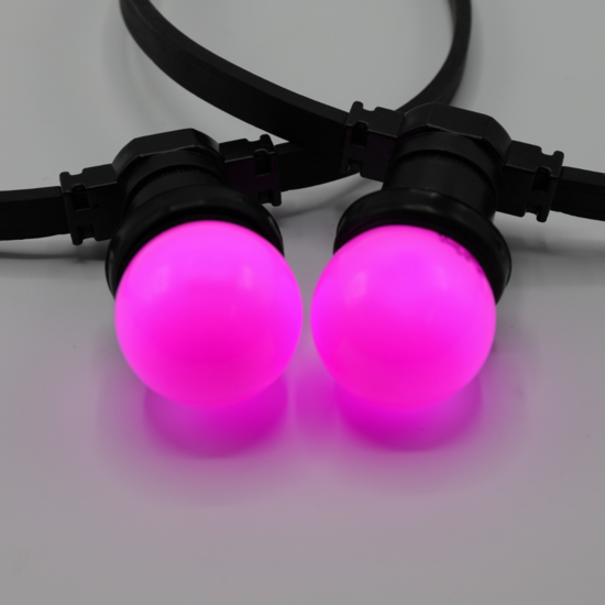 Ampoule colorée E27 1W Rose Ø45 Convient pour guirlande lumineuse