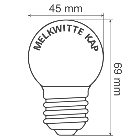 E27 led lamp | 1,5W | 2650K | Melkwitte kap | Ø45 | Geschikt voor prikkabel – Image 4