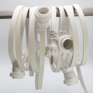 Witte prikkabel 25 meter 50 fittingen Met stekker