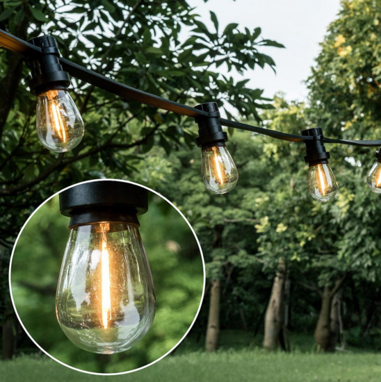 Dimbare led lamp E27 1W | 2700K warm wit | Polycarbonaat kap voor prikkabel – Image 2
