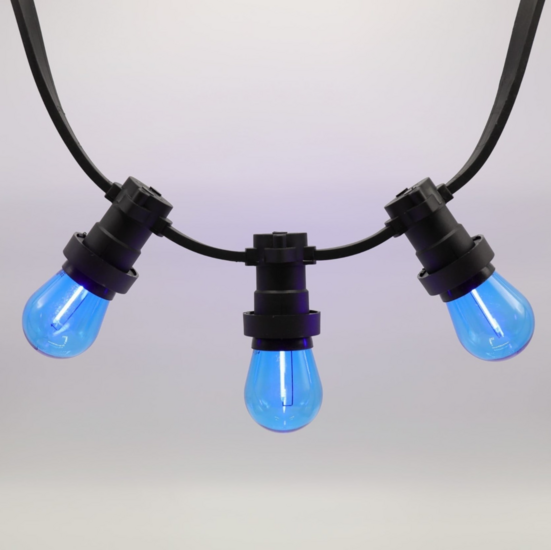 E27 gekleurde lamp | 1W | Blauw | Recht filament | Geschikt voor prikkabel - Afbeelding 3