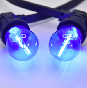 E27 gekleurde lamp 1W Blauw Recht filament Geschikt voor prikkabel