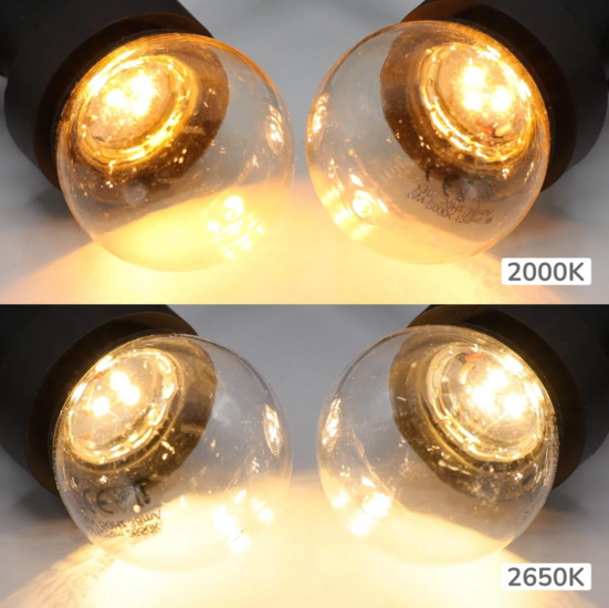 Prikkabel set 100 meter en 100 E27 ledlampen | 2000K led in bodem | IP44 | Zwart – Image 3