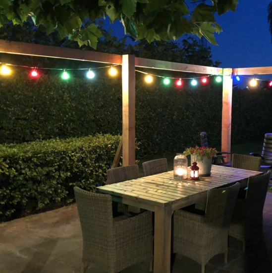 E27 gekleurde led | 4 kleuren | Rood-Geel-Groen-Blauw | Met lens | Geschikt voor prikkabel – Bild 2