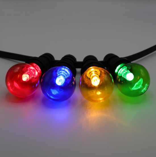 E27 gekleurde led | 4 kleuren | Rood-Geel-Groen-Blauw | Met lens | Geschikt voor prikkabel – Bild 3