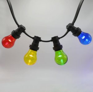 E27 gekleurde led 4 kleuren Rood-Geel-Groen-Blauw Met lens Geschikt voor prikkabel