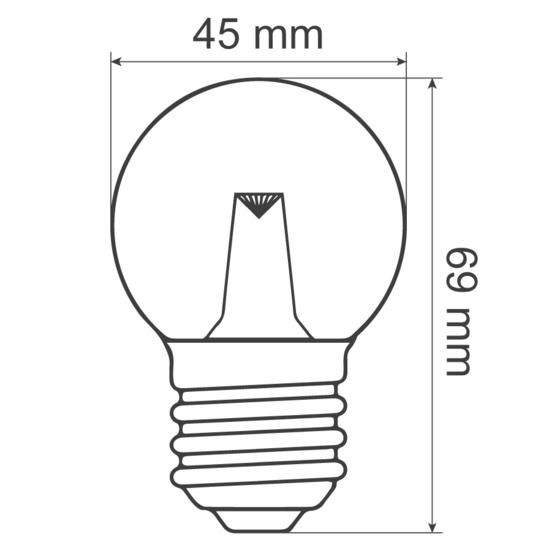 E27 led lamp | 1W | 2000K | Met lens | Ø45 | Geschikt voor prikkabel - Image 4