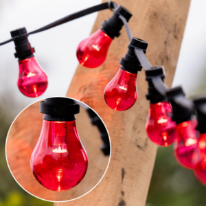 E27 gekleurde lamp 1W Rood Met lens Ø60 Geschikt voor prikkabel
