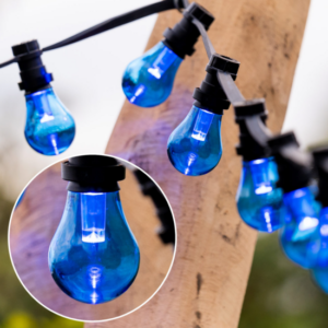 E27 gekleurde lamp 1W Blauw Met lens Ø60 Geschikt voor prikkabel