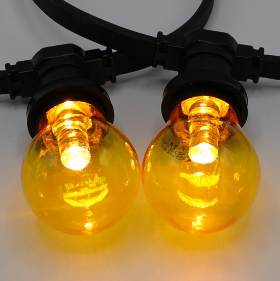 E27 gekleurde lamp | 1W | Geel | Met lens | Ø60 | Geschikt voor prikkabel – Image 3