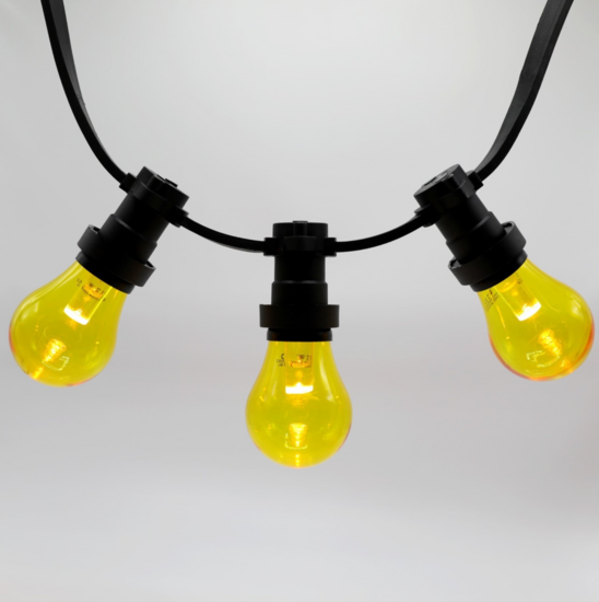 E27 gekleurde lamp | 1W | Geel | Met lens | Ø60 | Geschikt voor prikkabel – Image 4