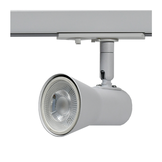 Matwitte 1-fase railspot met GU10 fitting