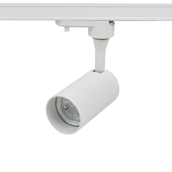 Witte richtbare 1-fase railspot van 100 mm met GU10 fitting