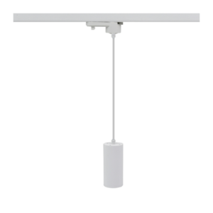 Witte 1-fase railhanglamp met GU10 fitting en 1