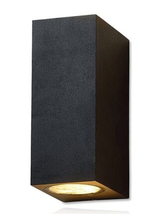 LED Wandlamp Buiten – 2x GU10 | Zwart IP44 | Up & Down | Geschikt voor GU10 Ø50mm