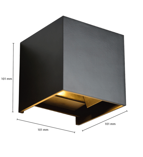 Led wandlamp cube 2x3W dimbaar zwart | 3000K warm wit | 540lm IP54 - Afbeelding 3
