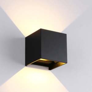 Led wandlamp cube 2x3W dimbaar zwart | 3000K warm wit | 540lm IP54