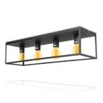 LEDUXA plafondlamp Square 4-lichts 16W | zwart in mat zwart