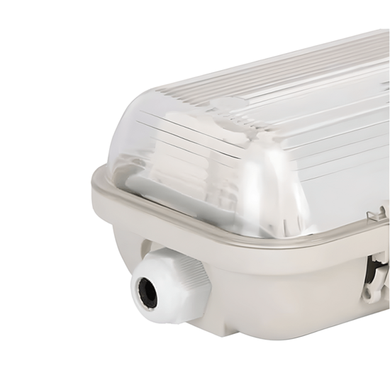 Wit PORTIA IP65 armatuur voor twee T8 LED TL-buizen van 60 cm