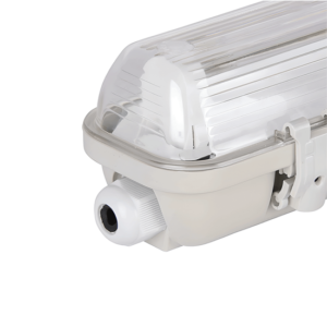 Wit PORTIA IP65 armatuur voor één T8 LED TL-buis van 60 cm