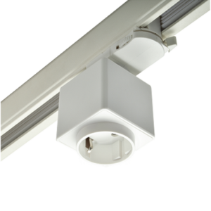 Wit stopcontact voor 3-fase rail