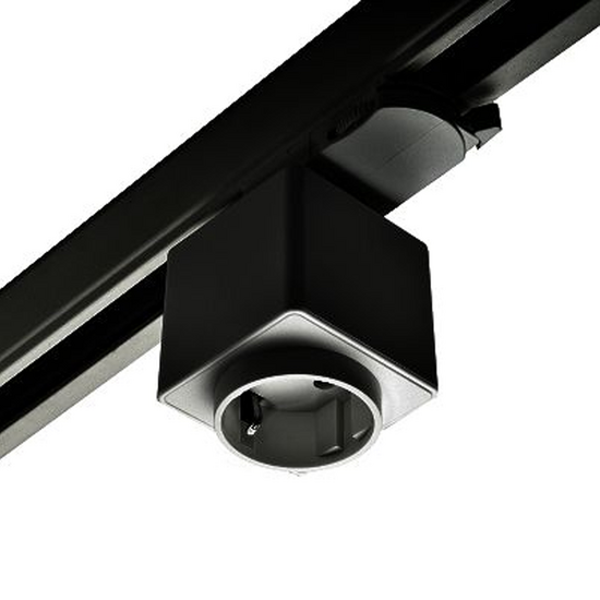 Black power outlet for 3-phase rail