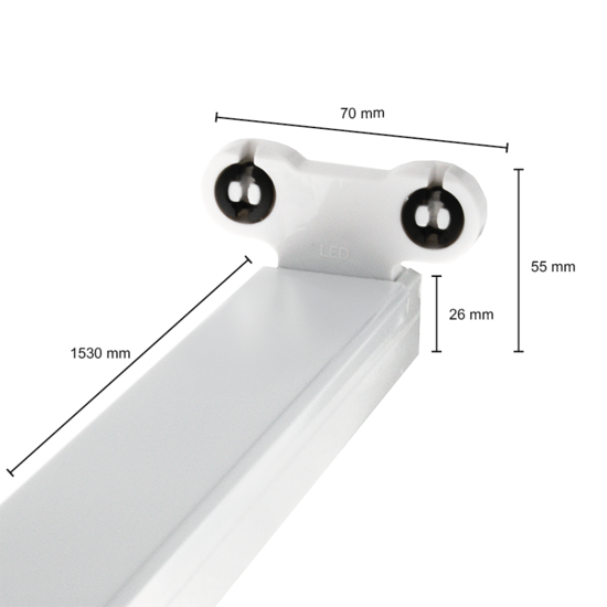 Dubbele led TL armatuur | IP22 | 150cm