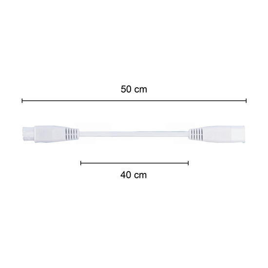 T5 koppel kabel | 50cm | male/female connector | wit | rubber – Bild 2