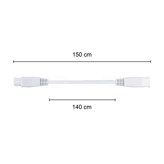 T5 koppel kabel | 150cm | male/female connector | wit | rubber – Bild 2