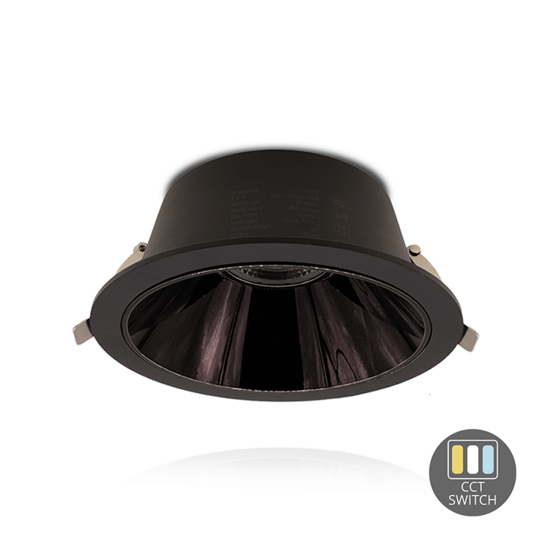 Led downlight Kerber | Ø130mm | 16W | CCT-switch | Zwart