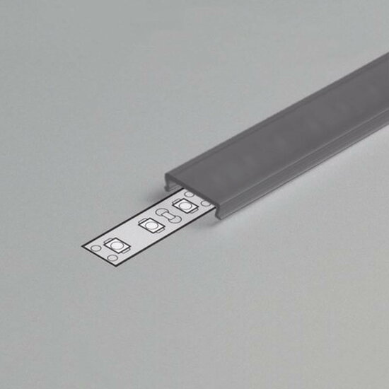 Zwarte PMMA klikcover van 2 meter voor Surface 10mm profiel