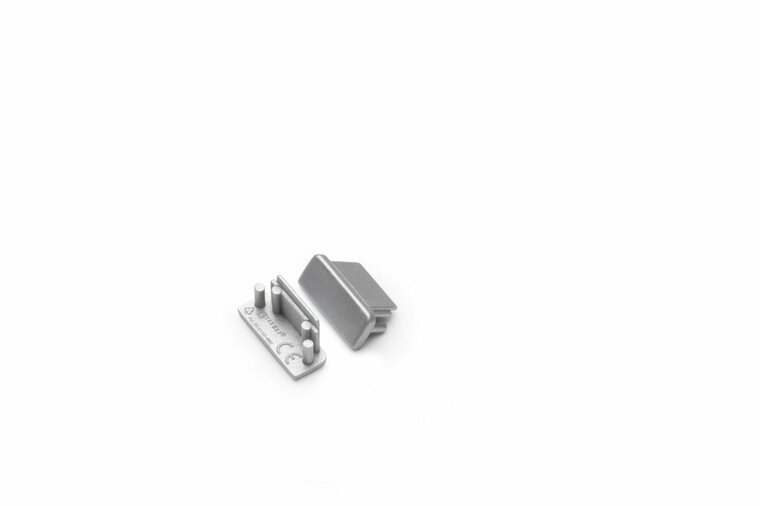 Eindkap tbv opbouwprofiel vlak tot 10mm | Zilver | 20 stuks