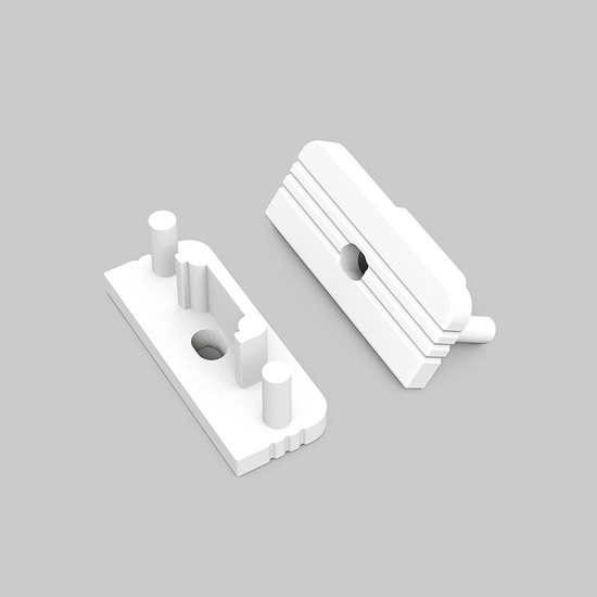 Eindkap met kabelopening tbv opbouwprofiel vlak tot 10mm | Wit | 20 stuks