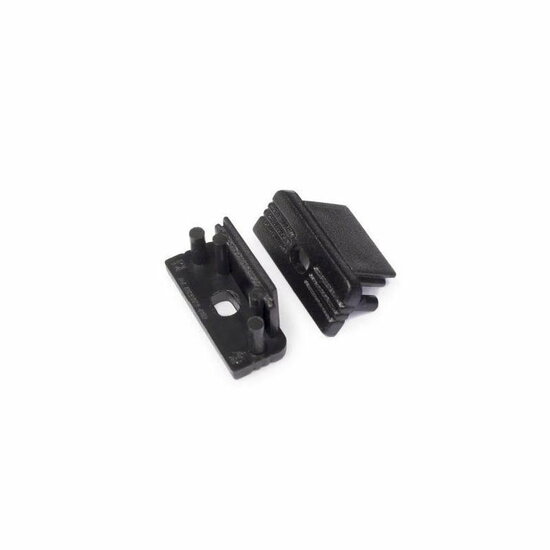 Eindkap met kabelopening tbv opbouwprofiel vlak tot 10mm | Zwart | 20 stuks