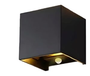 LED wandlamp Cube | 2×3W | Zwart | 3000K | PIR sensor | IP54